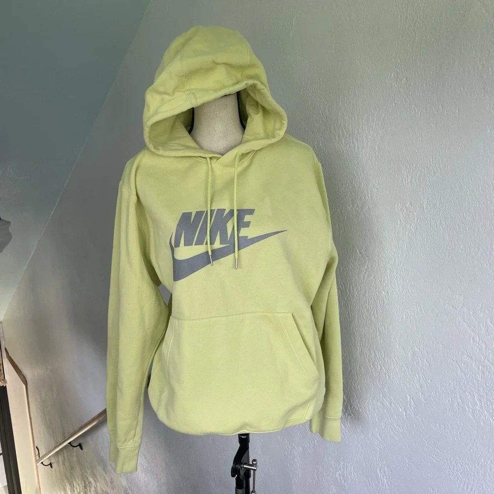 Nike Sportswear Reflective Logo Pullover Hoodie Limelight Men's Medium